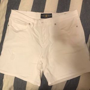 Lucky Brand Distressed white jean shorts